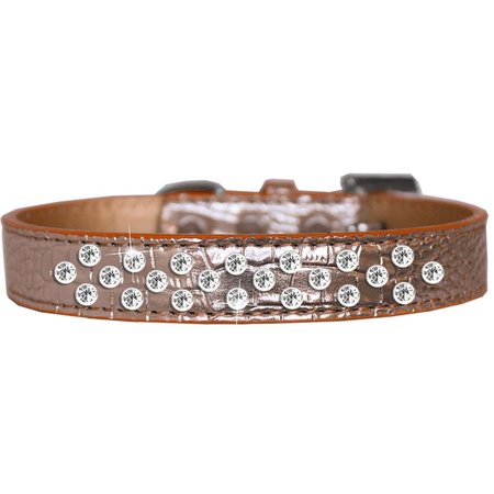 MIRAGE PET PRODUCTS Sprinkles Clear Jewel Croc Dog CollarCopper Size 14 720-07 CPC14